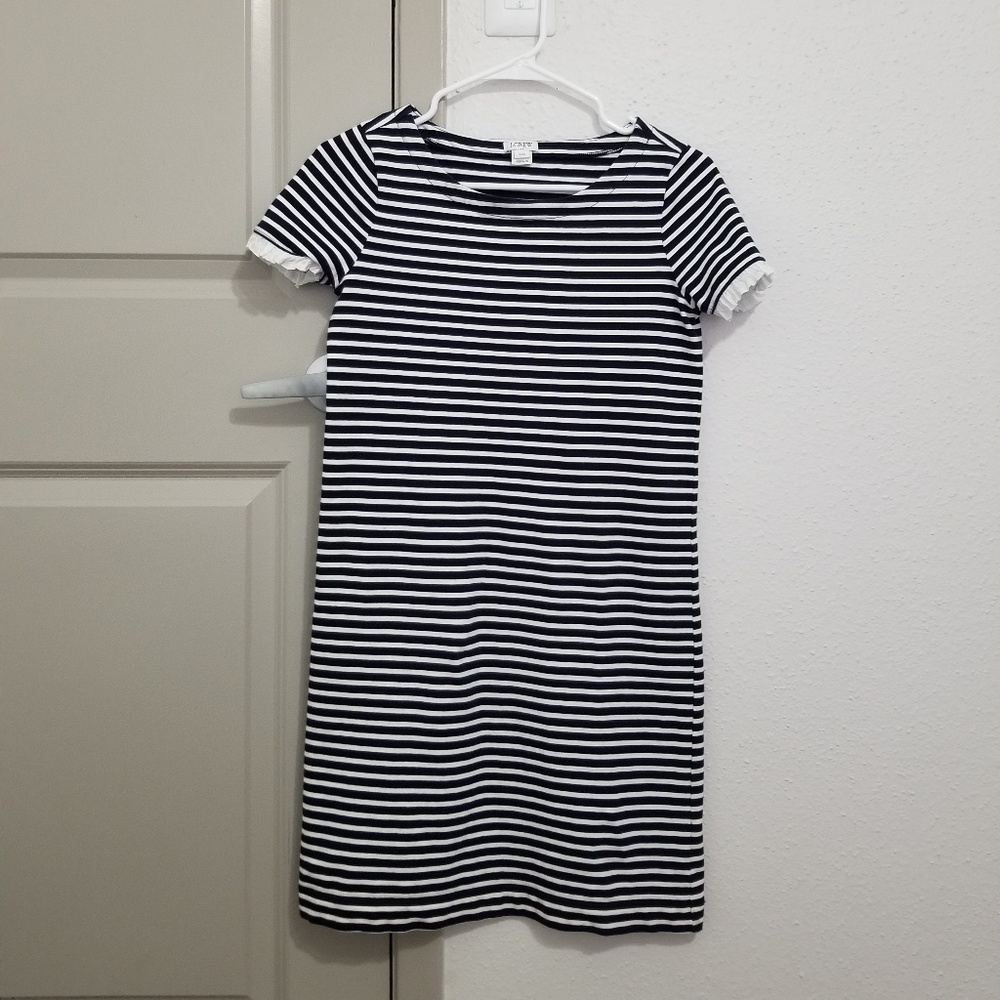 J.Crew blue/white stripes dress